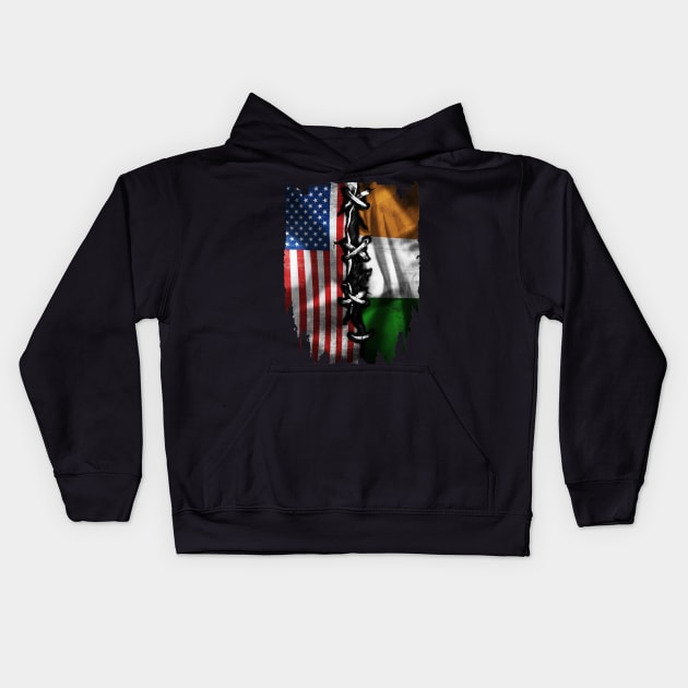 Irish American Flag USA Ireland Costume Gift Kids Hoodie by Ohooha